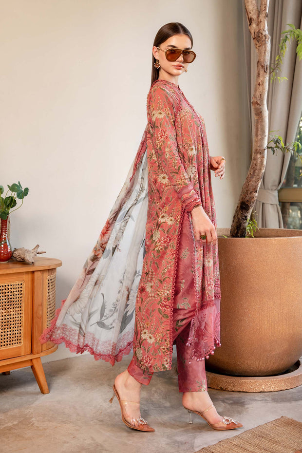 Maria B 3 Piece Unstitched Printed Lawn Suit | MPT-2508-A