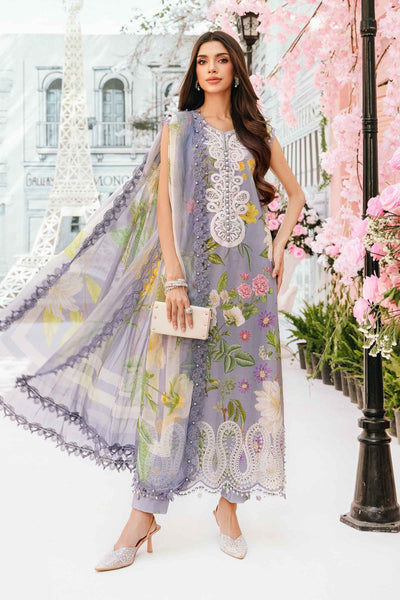 Maria B 3 Piece Unstitched Embroidered Lawn Suit | MPT-2604-A