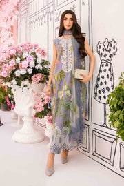 Maria B 3 Piece Unstitched Embroidered Lawn Suit | MPT-2604-A