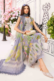 Maria B 3 Piece Unstitched Embroidered Lawn Suit | MPT-2604-A