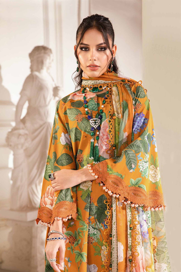 Maria B 3 Piece Unstitched Printed Suit | MPT-2210-B