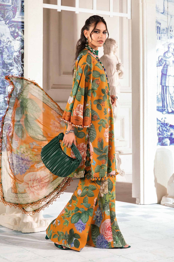 Maria B 3 Piece Unstitched Printed Suit | MPT-2210-B