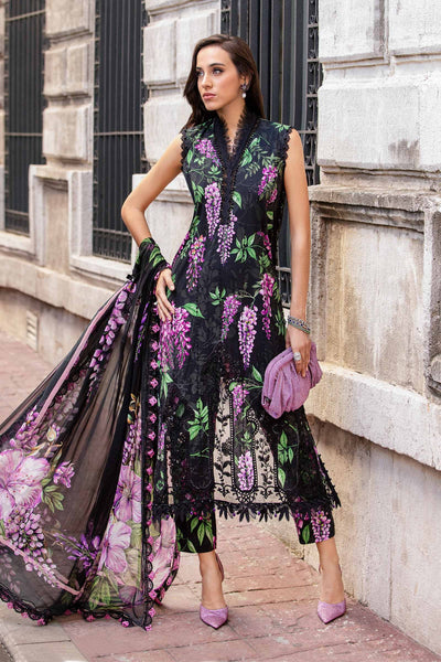 Maria B 3 Piece Unstitched Printed Cambric Suit | MPT-2301-B