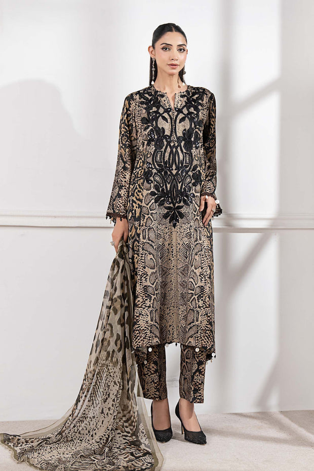 Maria B 3 Piece Embroidered Linen Suit MPT 2702 B