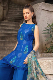 Maria B 3 Piece Unstitched Printed Cambric Suit | MPT-2303-A