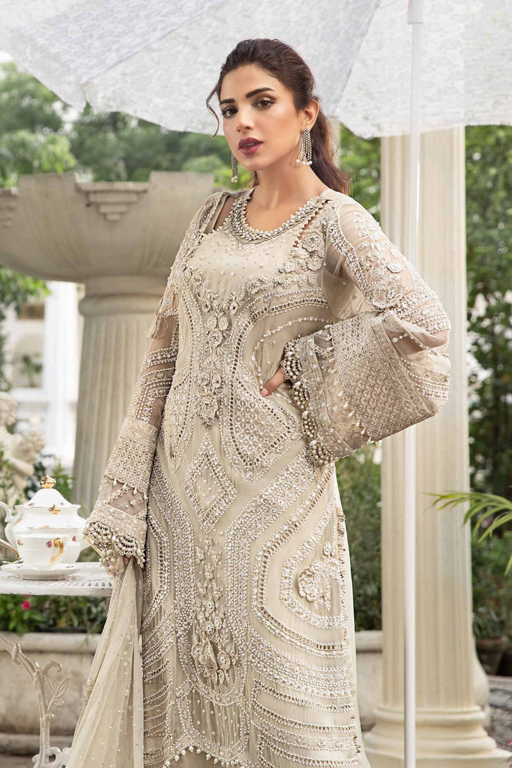 Maria B Unstitched Embroidered Chiffon Suit | MPC-24-104