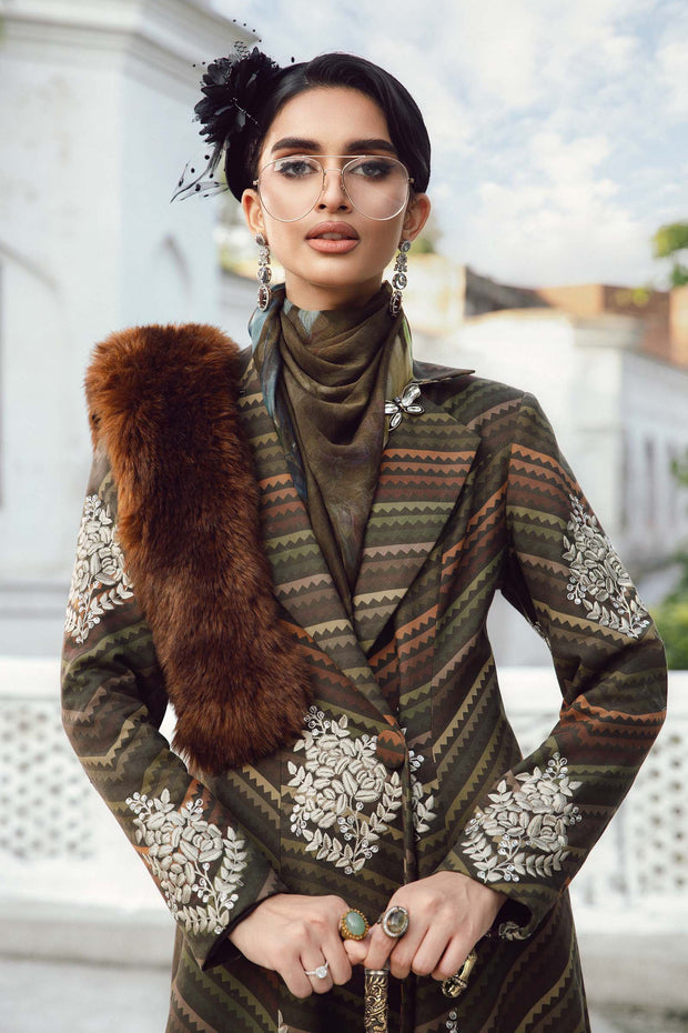 Maria B 3 Piece Unstitched Embroidered Cambric Suit | MPT-2705-B