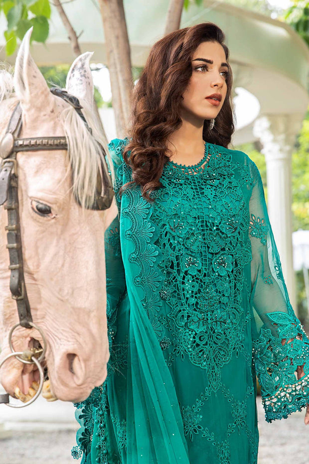 Maria B. Unstitched Embroidered Chiffon Suit | MPC-24-105