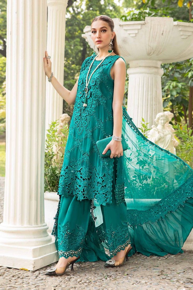 Maria B. Unstitched Embroidered Chiffon Suit | MPC-24-105