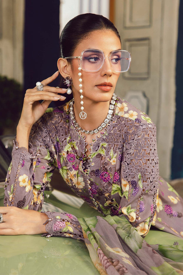 Maria B 3 Piece Unstitched Embroidered Cambric Suit | MPT-2706-B