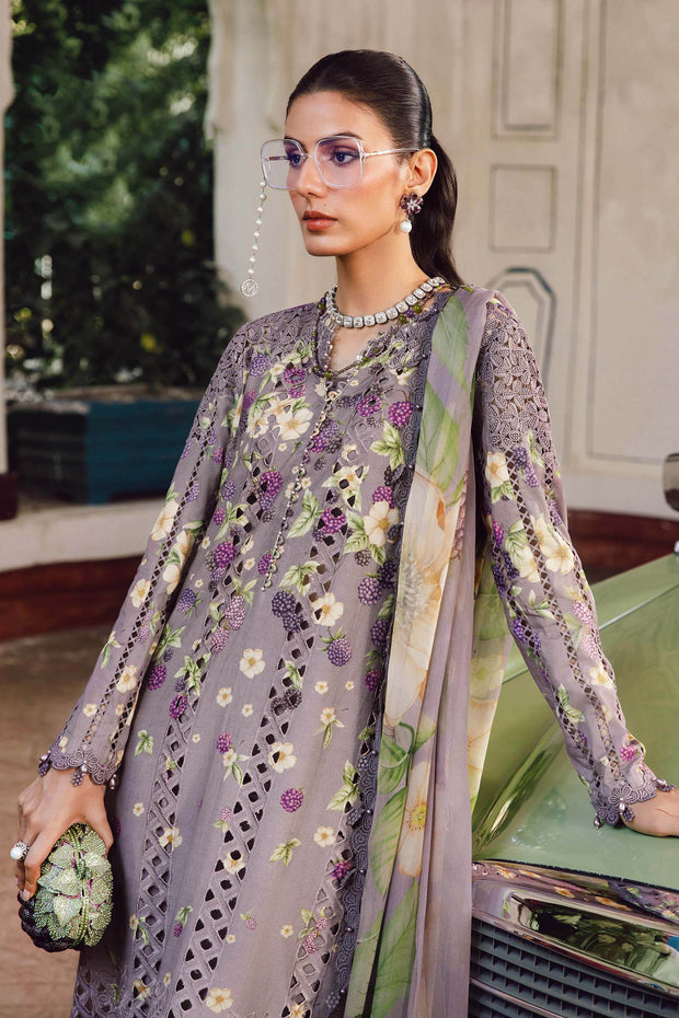 Maria B 3 Piece Unstitched Embroidered Cambric Suit | MPT-2706-B