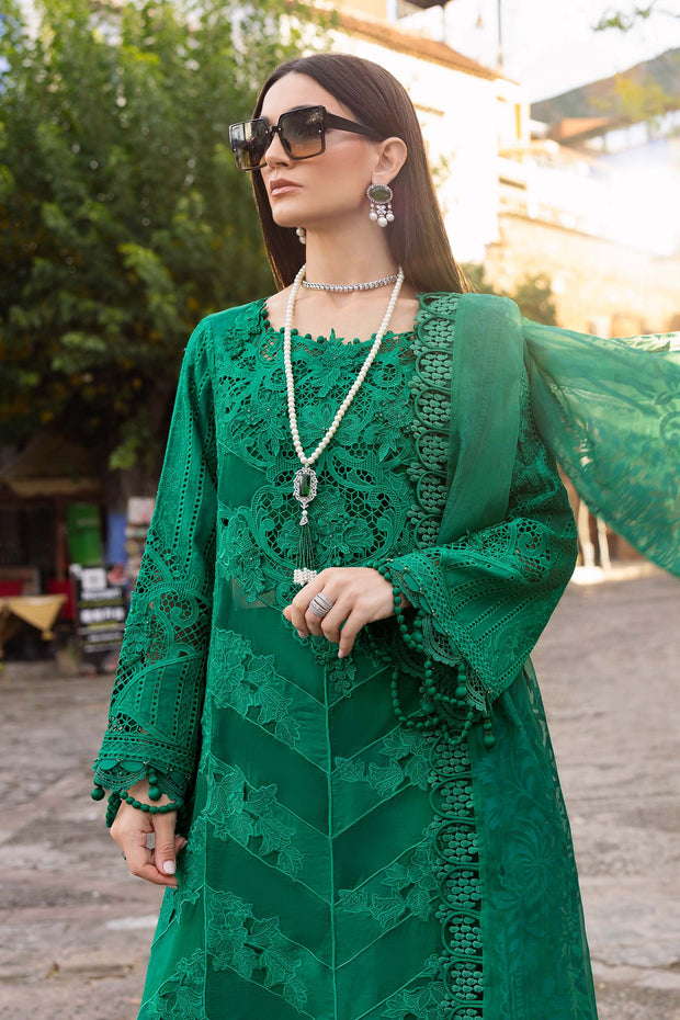 Maria B 3 Piece Unstitched Embroidered Lawn Suit | D-2508-B