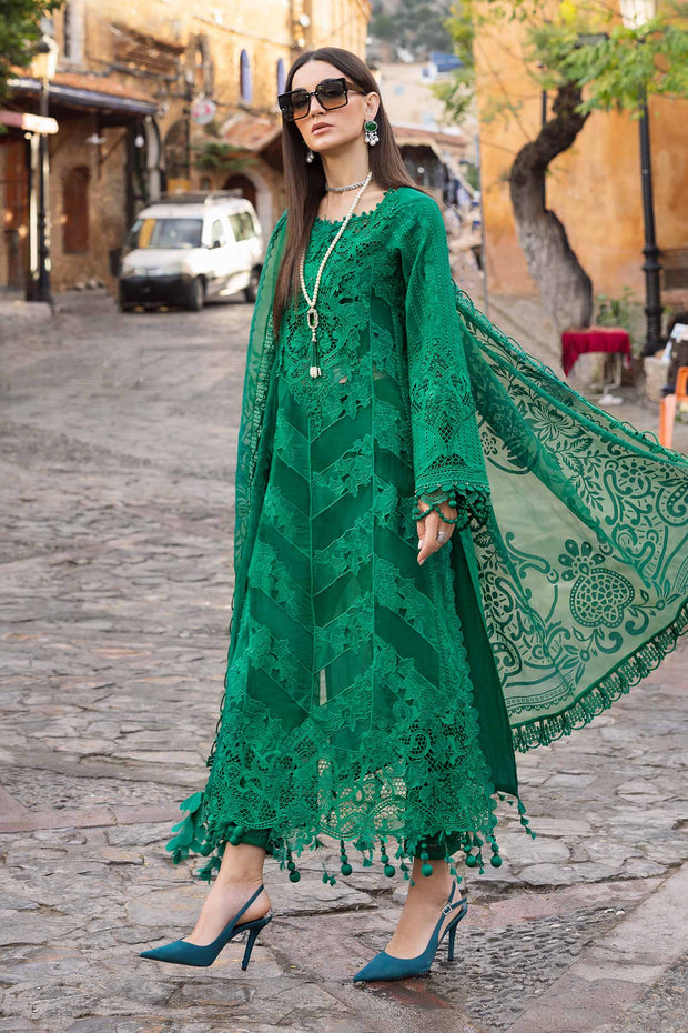 Maria B 3 Piece Unstitched Embroidered Lawn Suit | D-2508-B