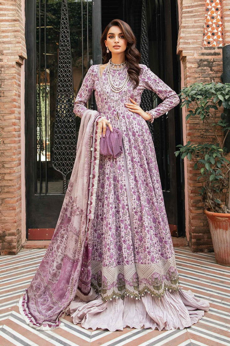 Maria B 3 Piece Unstitched Printed Suit | MPT-2207-B