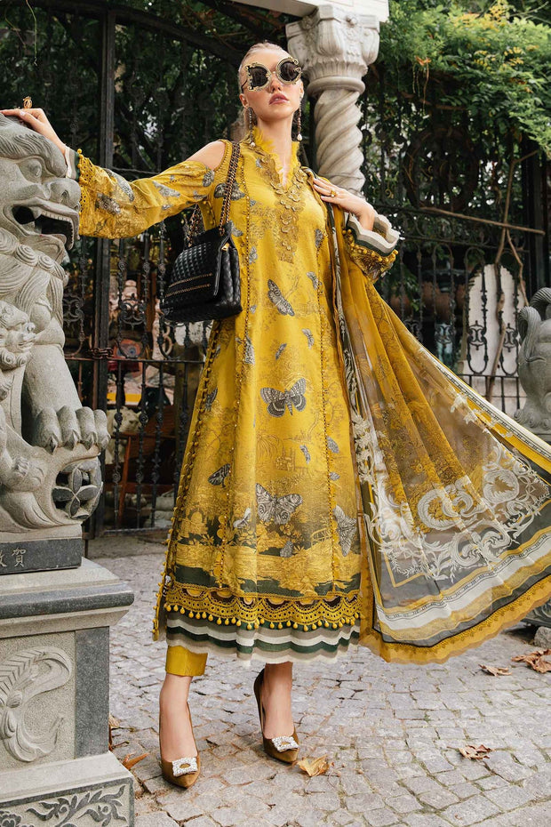 Maria B 3 Piece Unstitched Printed Cambric Suit | MPT-2308-B