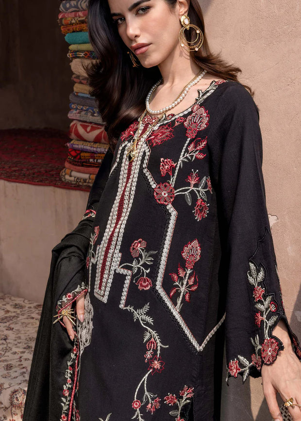 Saira Shakira Khaddar Unstitched in Black - RLX3828 |