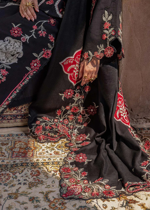 Saira Shakira Khaddar Unstitched in Black - RLX3828 |