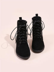Minimalist Lace-up Front Wide Fit Boots
