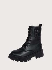 Side Pocket Lace-up Combat Boots