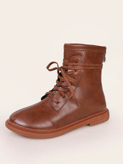 Zip Back Lace-up Front Boots