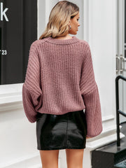 Simplee Drop Shoulder Chunky Knit Sweater
