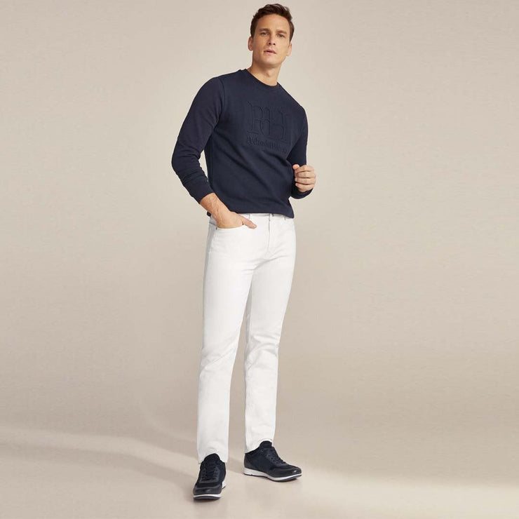 Brand pedro slim fit stretchable white mens cotton jeans