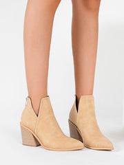 Minimalist Cut Out Chunky Heeled Boots