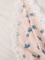 Eyelash Lace Floral Print Romper Bodysuit
