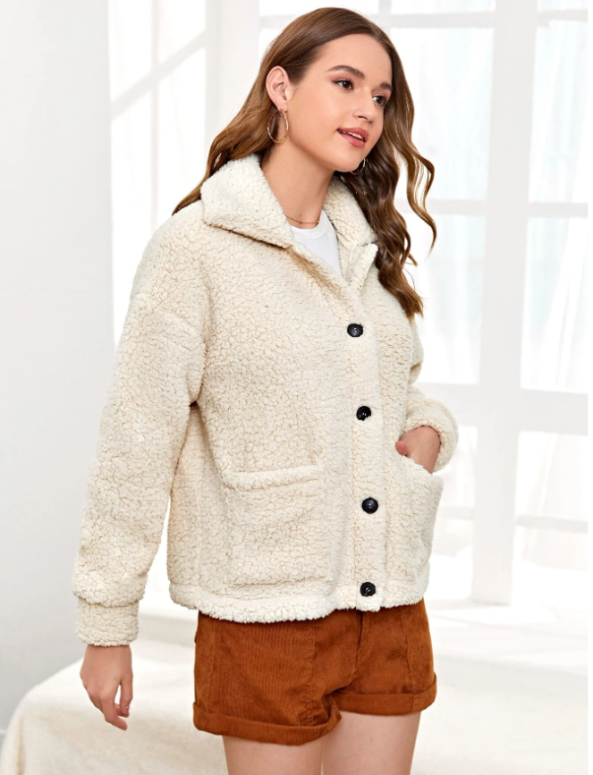 Button Up Teddy Coat