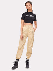 Solid Pants With Chain